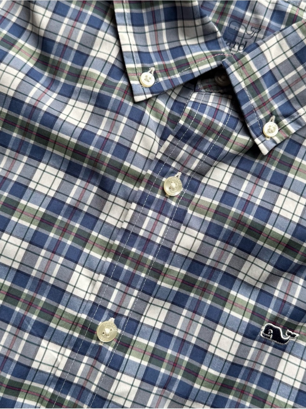 Vineyard‎ Vines Performance Whale Plaid Shirt Size Medium